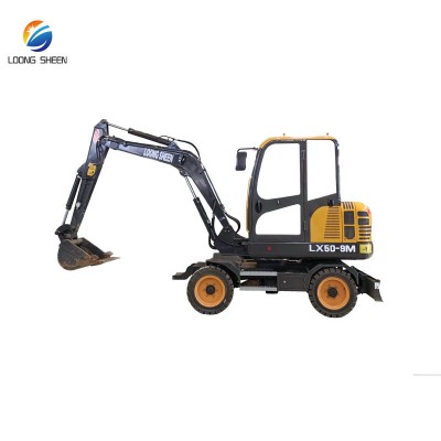 4WD Small Mini Excavator 5 Ton Wheel Excavator For Sale